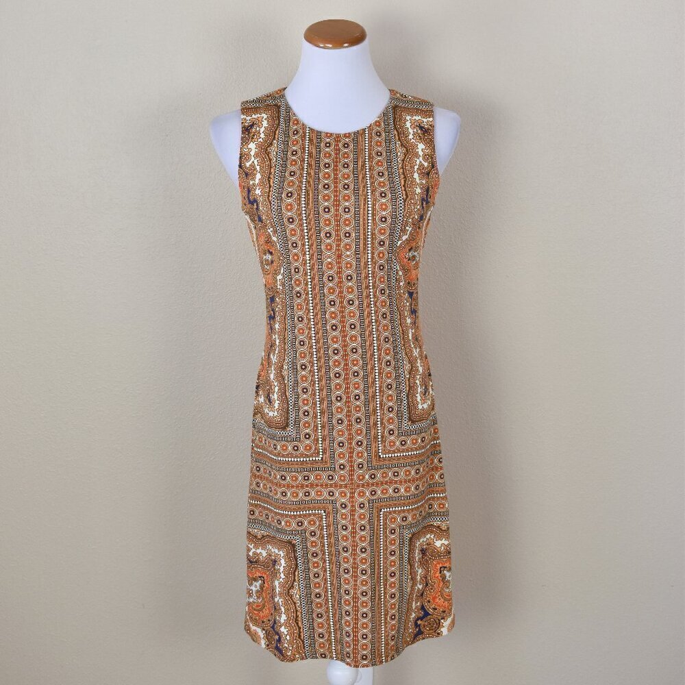 J. McLaughlin Gold Paisley Catalina Cloth Sophia Sheath Dress - S - Picture 1 of 10